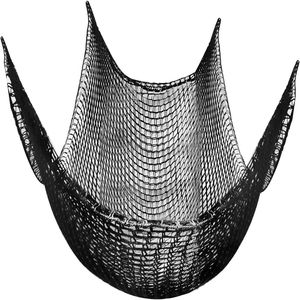 6.5 nero x 9.8 ft grande rete di amaca esterna nera a rete di corda per amaca per bambini - Product Image 1