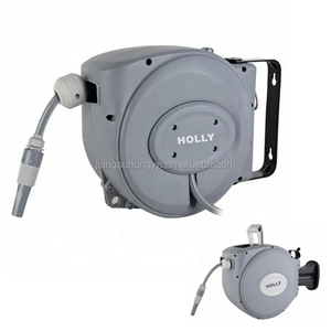 Gulungan selang taman, 30Ft dasar dapat ditarik 1/2 di dinding pasang selang gulungan Auto Lock 180 braket Putar pemasangan selang Mini - Product Image 1