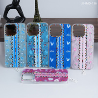 Coque de téléphone antichoc personnalisée IMD pour femme avec strass et imprimé fraise, couleurs tendance, pour iPhone 17-12 Pro Max