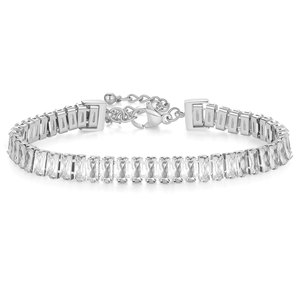 Pulsera de Acero Inoxidable con Circonitas de 6 mm, Engaste de Canal de Una Sola Hilera, Joyería para Mujer, Regalo, Pulsera de Moda - Product Image 2