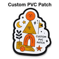 Badge personnalisé en PVC 3D avec motif de frites de dessin animé, à fixation auto-agrippante, pour sacs et vêtements