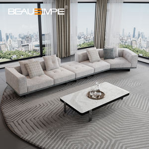 Hochwertiges <span class=keywords><strong>Dylan</strong></span>-<span class=keywords><strong>Sofa</strong></span>-<span class=keywords><strong>Set</strong></span> aus italienischem minimalistischem Stoff im modernen, geschwungenen Villa-Hotel-Couch für das Wohnzi - Product Image 2