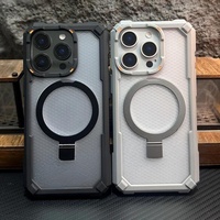 Étui robuste antichoc en métal magnétique pour iPhone 17 Air 16 15 14 13 12 Pro Max Plus avec support et protection d'objectif en verre
