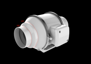 Cao cấp d-ac loạt AC hỗn hợp dòng chảy Inline Fan Cung cấp tiếng ồn thấp hoạt động - Product Image 2