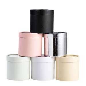 Cubo de abrazo Popular, pequeño, blanco puro, rosa, papel de cartón, cilindro redondo, embalaje de flores, caja de regalos para ramo - Product Image 1