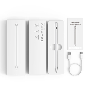 ปากกาสไตลัสสำหรับ iPad ไร้สาย ชาร์จผ่าน Type-C ตัวเครื่องอะลูมิเนียม หัวปากกาเปลี่ยนได้ แม่เหล็กดูดติด 2-in-1 รองรับการเขียนแบบเอียง ป้องกันการสัมผัสผิดพลาด - Product Image 1
