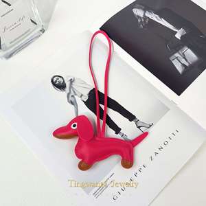 Hot Sale Custom Dog Designer Pu Leather Key Chain <b>Bag</b> Charm Pendant High Quality Car Keyring Luxury Leather KeyChain - Product Image 5