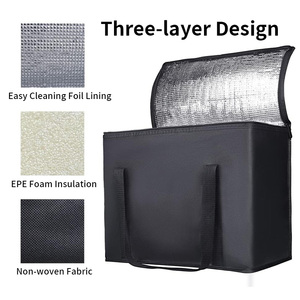 Sac isotherme réutilisable personnalisé en non-tissé doux, sac de livraison de nourriture et de pique-nique, sac de courses avec motif de lettres - Product Image 5