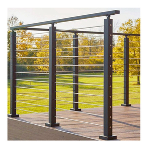 Rampe de <span class=keywords><strong>escalier</strong></span> moderne en câble métallique HIMOWAY, en acier inoxydable noir, design pour rampe de terrasse - Product Image 1