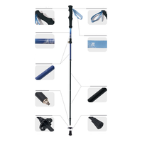 Portable Foldable Carbon Fiber Trekking Stick Adjustable External Lock Lightweight Hiking Pole for Trail Running&Nordic Walking