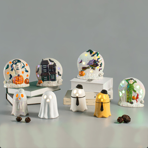 Cerámica Snow Village Halloween Bruja Araña Y Calabaza Brujería Haunt Lit House - Product Image 2