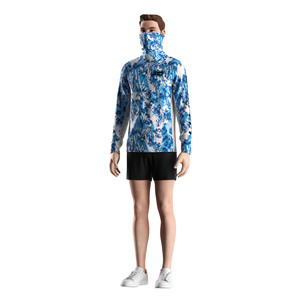 Chemise de kayak de pêche ventilée pour homme avec protection UV, couvre-visage souple, côtés en maille, coutures renforcées légères pour pêcheur et motard - Product Image 5