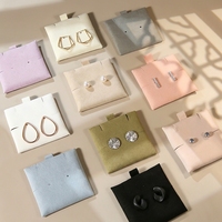 Carte de présentation de bijoux en microfibre de luxe 6x6 cm pour boucles d'oreilles et colliers, tampon de présentation pour bijoux