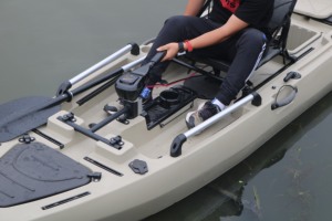 12.5ft 1person Propeller Drive Kayak HDPE <b>Plastic</b> Hull Trolling Motor Engine Single Person Fishing Boat - Product Image 3
