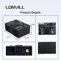 LONVILL 1280*800 Píxeles RS232 USB, Escáner de Código de Barras Compacto Integrado Arduino para Punto de Venta y Kiosco