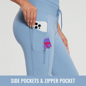 Poche zippée femmes polaire doublé Leggings pantalon décontracté extérieur résistant à l'eau hiver <span class=keywords><strong>chaud</strong></span> <span class=keywords><strong>randonnée</strong></span> course pantalon thermique - Product Image 3