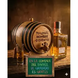 Barril de Roble Blanco de 2 Litros The Barrel House con Grifo y Tapón con Llave, 18 cm de Ancho, para Almacenamiento de Licores - Product Image 4