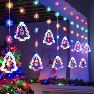 Luces de Cortina Navideñas, 8 Modos, 120 LED, Guirnalda Decorativa para Ventana, con Control Remoto, Luces de Hadas para Habitación, Fiestas - Product Image 1