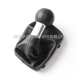 Pomo de Palanca de Cambios de Cuero para Auto, 5 y 6 Velocidades, Audi A3 2000-2003, Ergonómico, con Cubierta Antipolvo Integrada - Product Image 3