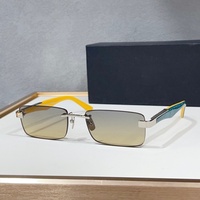 Lunettes de soleil sans monture de style designer de haute qualité, verres dégradés, branches métalliques de luxe, pour hommes, idéales pour la conduite en extérieur