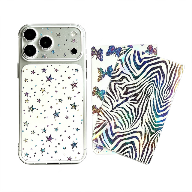 Mobile Phone Back Skin Sticker Material for Cutting Crystal Laser Heart Zebra Butterfly Leopard Print Film for Hydrogel Plotter