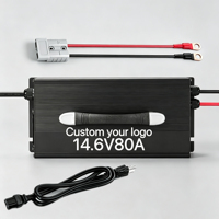 Chargeur intelligent professionnel AC-DC 14,6 V 80 A montable pour LiFePO4 12,8 V Renogy LiTime Battle-Born SOK pour batteries 160 Ah 200 Ah 300 Ah 400 Ah