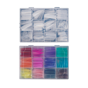 Nouvelles extensions d'ongles transparentes longues de type sandwich, style stiletto carré français, avec tête de fixation rapide <span class=keywords><strong>en</strong></span> cristal pour photothérapie, modèle 2026 - Product Image 3