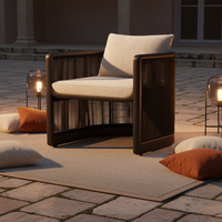 Ensemble de meubles d'extérieur contemporains de luxe en aluminium résistant aux intempéries pour jardin et salon, fauteuil de salle à manger haut de gamme