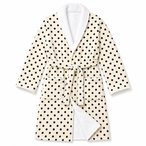 Accappatoio in Peluche Personalizzato all'Ingrosso, Morbido Accappatoio in <span class=keywords><strong>Pile</strong></span> con Collo a Scialle, OEM Private Label per Marchi al Dettaglio - Product Image 1