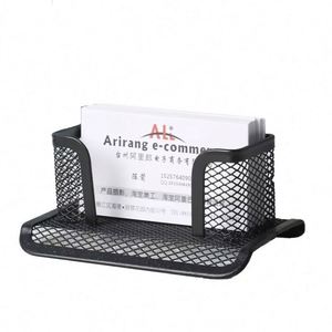 Black Metal Mesh Office Desktop Business Card & <b>Note</b> Holder - Product Image 3