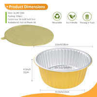Plats en aluminium doré de 5000 ml, 11 pouces, avec couvercles, robustes, jetables, de qualité alimentaire, couvercles en plastique PP/PET, plat à réchaud, micro-ondes