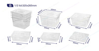 Poêle GN en plastique polycarbonate (PC) certifiée NSF de taille 1/1, récipient pour aliments de cuisine commerciale, durable et résistant à la chaleur