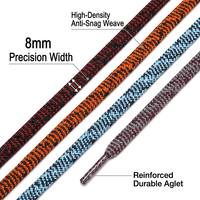 Lacets plats creux WEGOODZF Premium 8 mm, multicolores, en polyester, pour chaussures décontractées et chaussures de sport