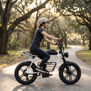 Bicicleta Eléctrica con Asiento de Cuero Cómodo, Bicicleta Eléctrica con Llantas Gruesas y Batería Extraíble para el Desplazamiento Diario - Product Image 4