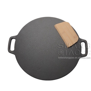 13-Inch Cast Iron Roti Tawa Double Handled Cast Iron Crepe <strong>Pan</strong> for Dosa and Tortillas - Product Image 4