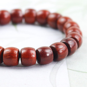 Rosewood Barrel Bead <b>Bracelet</b> 8x10mm Wooden Single Circle Hand <b>String</b> Modern Chinese Style Jewelry - Product Image 2
