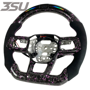 Volant de direction en cuir et fibre de carbone forgé<span class=keywords><strong>e</strong></span>, style sport, pour <span class=keywords><strong>Ford</strong></span> <span class=keywords><strong>Mustang</strong></span> S650 <span class=keywords><strong>GT</strong></span> Dark Horse 2024, intérieur de voiture personnalisable - Product Image 2