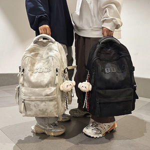 Mgdch Student <b>Backpack</b> 18 In <b>Large</b> Capacity School Education Female Red Green White Black Printing Pattern - Product Image 2