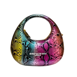Sac à main FZKYBAG de créateur pour femme, motif serpent, forme cadre, fermeture éclair, doublure en cuir véritable, luxe, mode décontractée, usage quotidien - Product Image 1