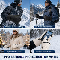 Gants de ski unisexes personnalisés avec logo, imperméables, coupe-vent, chauds et compatibles avec les écrans tactiles pour les sports de neige