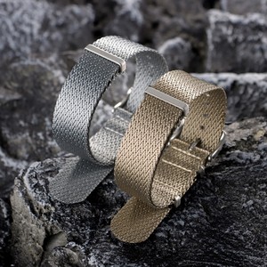 Correa de reloj de nailon con cinturón de seguridad tejido de una pieza personalizado de 20mm y 22mm, pulsera de correa de reloj con patrón de dientes de tiburón de tela suave Premium - Product Image 3