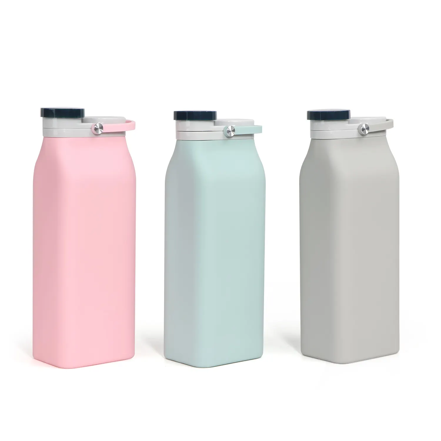 Wholesale Fashion Retractable Collapsible Milk Drink Bottle Folding Travel Cup Silicone Sport Bottle With Logo Printing
