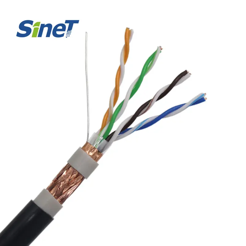 Double Shield Double Jacket UV Resistance Waterproof CMX Exterior SFTP Cat5e Outdoor Cable