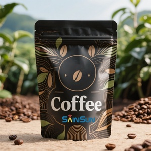 ถุงบรรจุภัณฑ์กาแฟแบบซีลแปดด้าน ก้นแบน ทำจากอลูมิเนียมฟอยล์ย่อยสลายได้ พิมพ์ลายตามสั่ง พร้อมวาล์วและซิปล็อค - Product Image 3