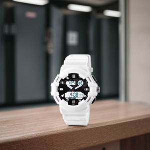 Thời gian kép thể thao ngoài trời đồng hồ chống thấm nước với la bàn Nhiệt kế IPS hiển thị nhựa trường hợp unisex analog cho các hoạt động thể thao - Product Image 1