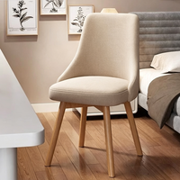 Chaise de salle à manger au design moderne, durable et stable, avec cadre en bois massif et dossier en cuir, pour la maison et l'hôtellerie