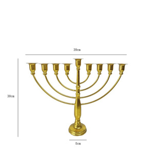 Metal Nine <b>Headed</b> Candlestick Hanukkah Candle Holder Home Decoration Centerpiece Durable Vintage <b>Style</b> - Product Image 5