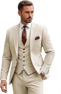 Abito Formale da <span class=keywords><strong>Uomo</strong></span> 3 Pezzi Slim Fit Traspirante con Giacca, Gilet e Pantaloni per Banchetti - Product Image 4