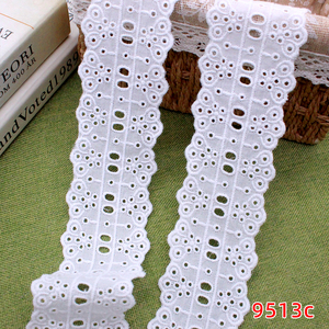 ลูกไม้ฉลุลายคุณภาพสูงแบบเส้นเล็ก สามารถร้อยริบบิ้นได้ สีธรรมชาติ ทำจากผ้าฝ้าย - Product Image 5