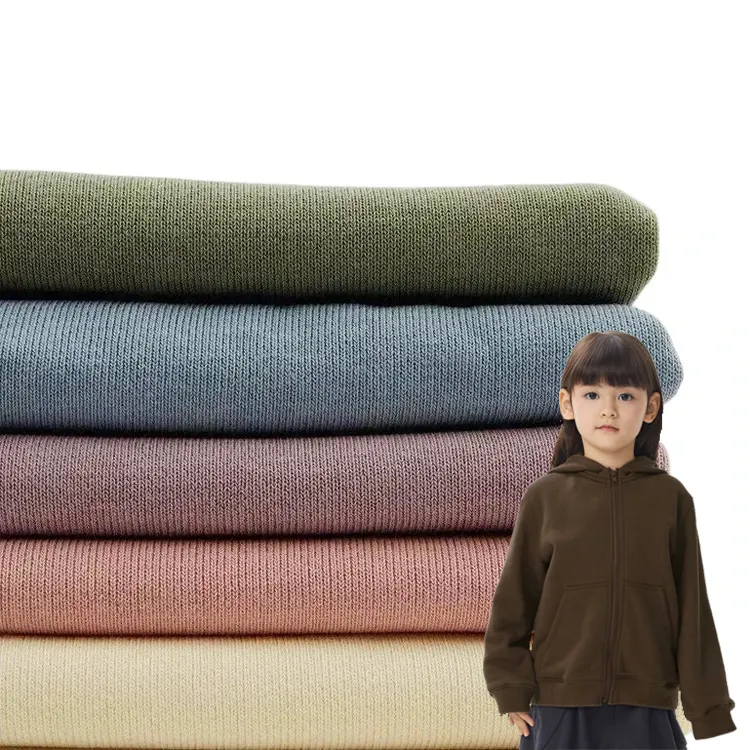 Tissu tricoté en coton à longues fibres, doux au toucher, pour petit bébé, tissu éponge français pour sweat à capuche, vente en gros